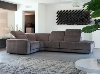 Divano relax angolare Belize in vellutino di Rigosalotti