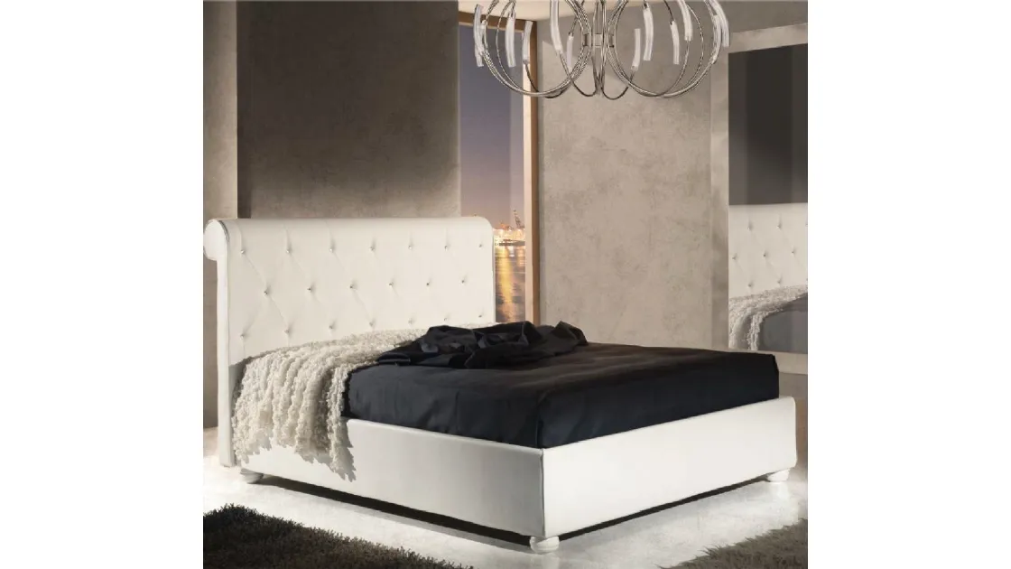 Letto con testiera capitonnè Dallas di Baiardi