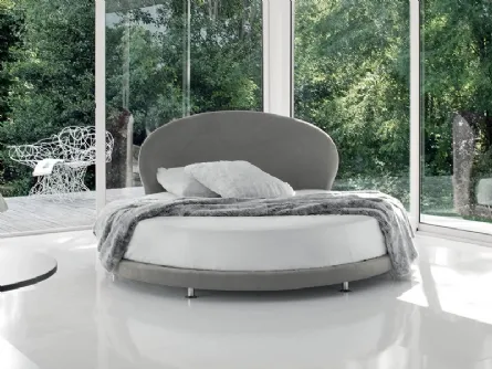 Letto rotondo di design in tessuto Kaleido di Rigosalotti