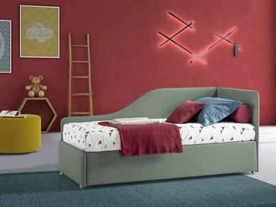 Letto singolo in tessuto Coco Shape di Rimar