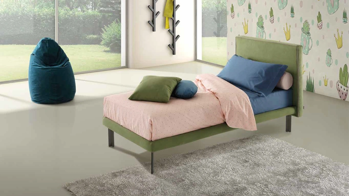 Letto singolo con testiera Des Alpes di Rimar