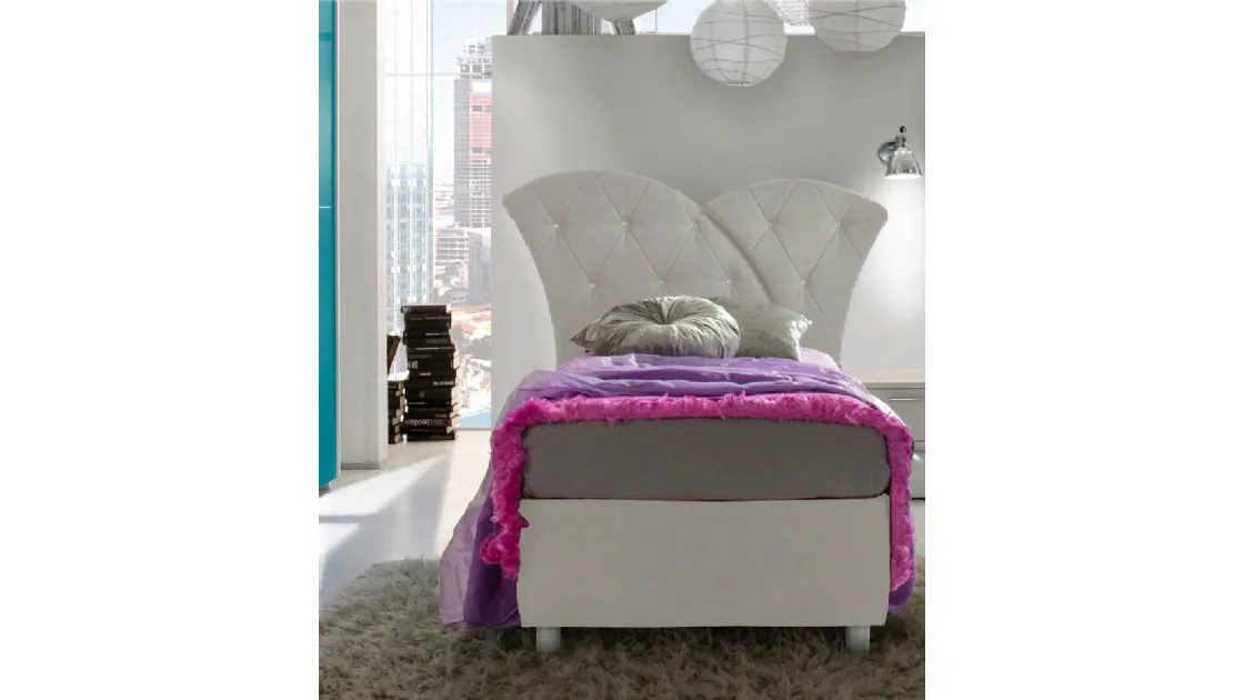 Letto Singolo con testiera Orchidea di Baiardi