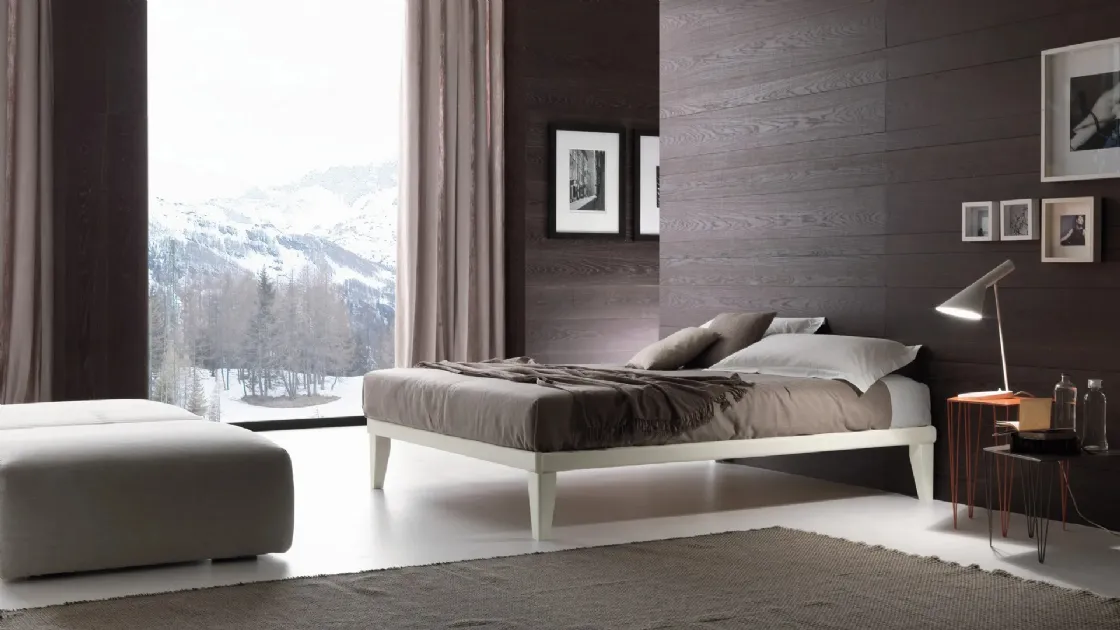 Letto moderno in ecopelle Sommier Tessile di Ergogreen