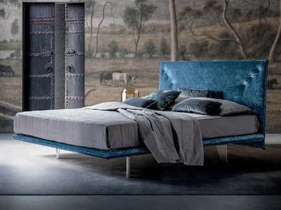 Letto in tessuto dal design raffinato Treoci di Rigosalotti