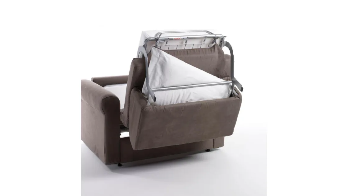 Poltrona Letto Cris in tessuto con portaguanciale di Salvetti