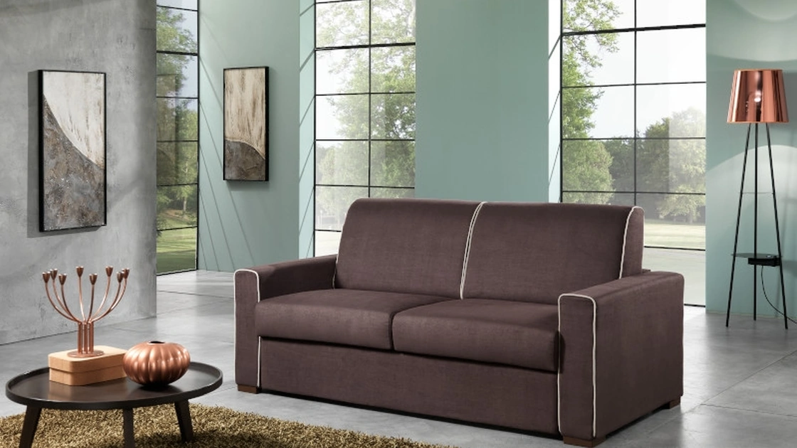 Divano Letto in tessuto con bordi in contrasto Vesuvio di Hoppla