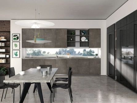 Cucina Moderna ad angolo Vivere Italia 12 in HPL e Rovere di Spagnol Cucine
